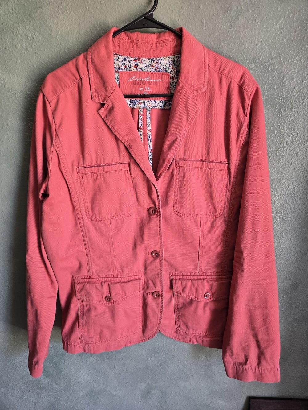 Eddie Bauer - Blazer Utility Jacket Coat - Coral - Women's Size 16 Tall